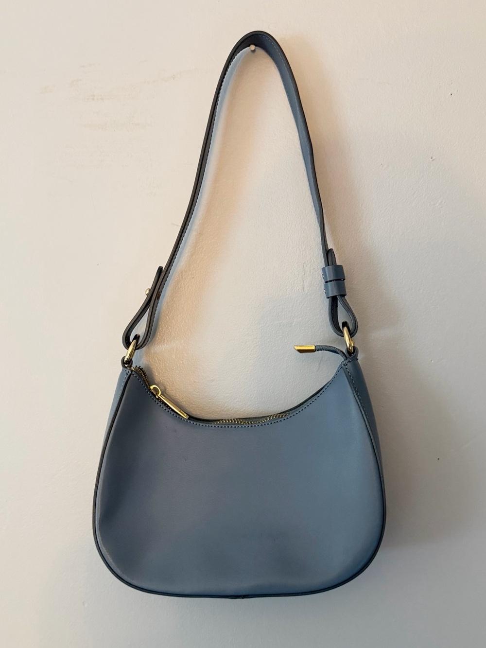 Italian Genuine Leather Blue Shoulder Bag Crossbody Purse